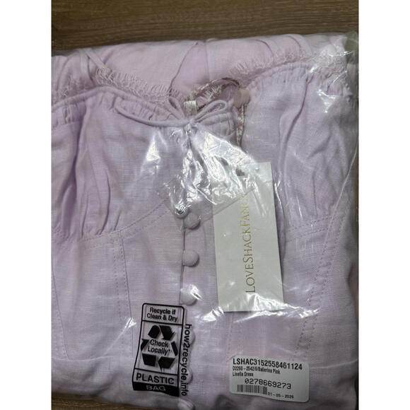NWT! LoveShackFancy Linella Dress in Ballerina Pink Size 6 - Picture 5 of 7
